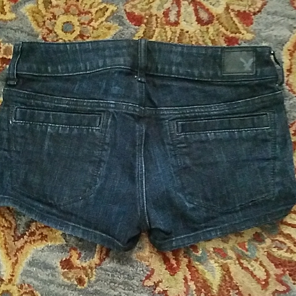 American eagle stretch jean shorts dark wash sz 2